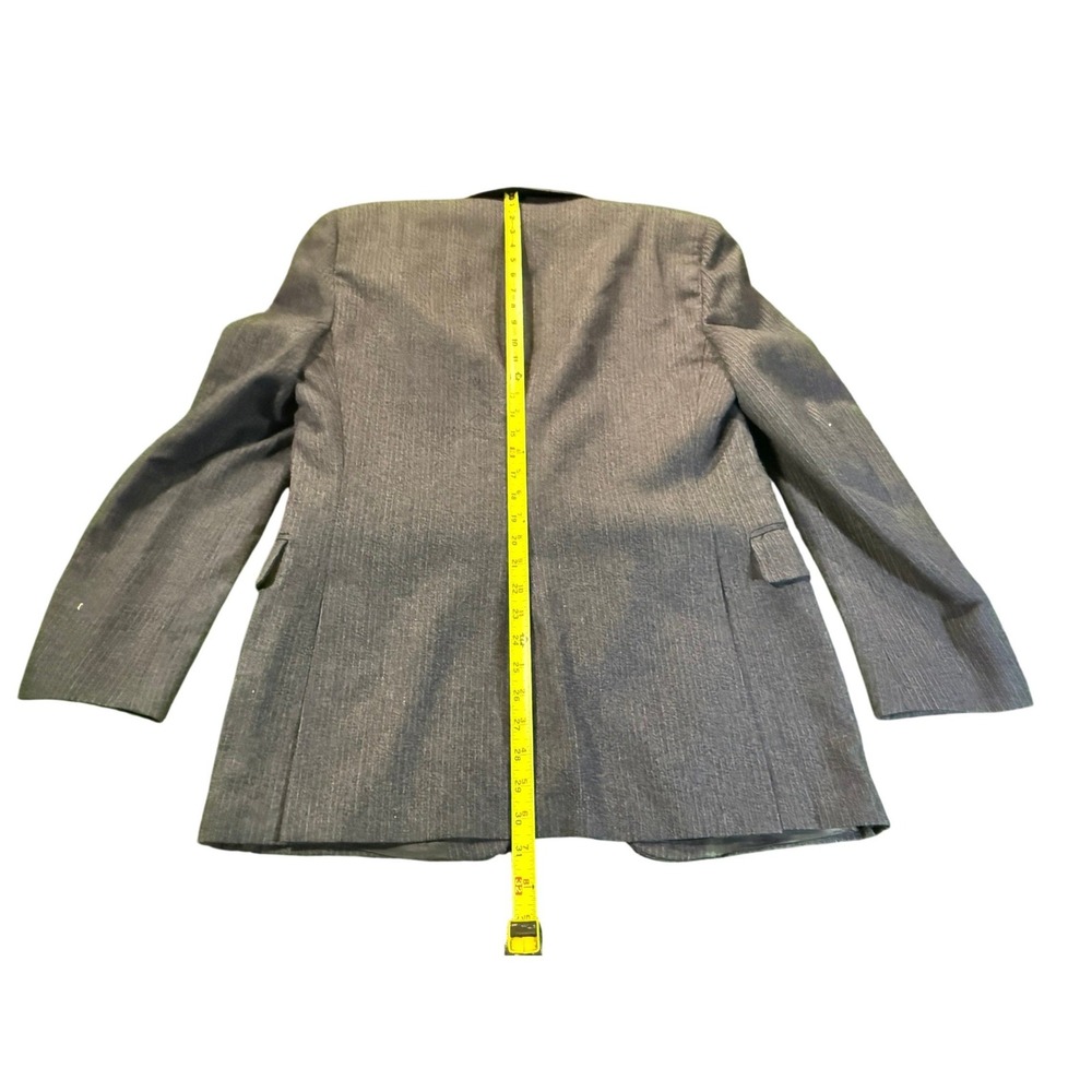 Monsieur Adolfo Classic Dark Gray Pinstripe Blazer Jacket - Picture 5 of 10